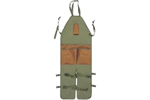 LYXTIORN Delantal de jardinería largo impermeable con leggings y bolsillo para teléfono para mujeres y hombres, delantal de jardín con hebilla ajustable para uso en exteriores, tela Oxford duradera para