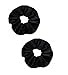 Mytoptrendz® Classic Black Velvet Scrunchie Soft Feel velvet Hair Scrunchy Bobble Velvet Ponytail Elastic PACK of '2' Black