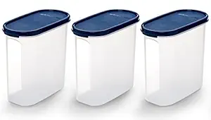 Signoraware Modular Oval No.3 Plastic Container Set, 1.7 Litres, Set of 3, Mod Blue