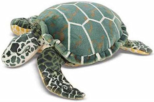 Salut Maman Melissa &amp; Doug Giant Turtle Soft Toy Oversize Decorative Sea Zoo Floor Cushion, 60X20X56 CM Petrol Blue