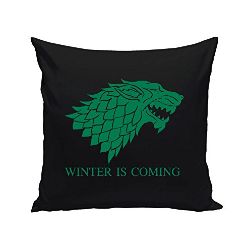 40x40cm schwarze Dekokissen mit Füllung Game of Thrones Schattenwolf, schwarz-silber - 6