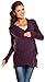 Zeta Ville - Women's Maternity Cardigan with Crochet Details Knit Warm - 406c (Purple, ONE SIZE UK 10/12/14)
