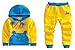 Happy Cherry 2pcs Baby Boy Girl Kids Cartoon Color Matching Top+pants Casual Fashion Sport Pullover Outfit Clothing Size 130 - Yellow
