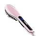 NiceTime Brush Hair Straightener, Instant Magic Silky Straight Hair Styling, Anion Hair Care, Anti Scald, Zero Damage, Massage Straightening Irons, Detangling Hair Brush (Pink)