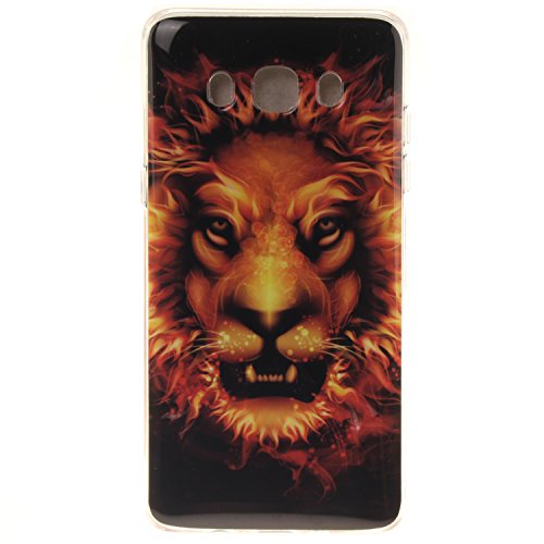 Cozy Hut Schutzhülle / Cover / Case Bunte Muster Weich TPU Handy Hülle für Samsung Galaxy J5 (2016) J510,Ultra Slim Dünn Silikon TPU Transparent für Samsung Galaxy J5 (2016) J510 Hülle , Premium Handy Tasche Schutz Hülle Case Cover Etui Strass Schutz schutzhülle Bumper Schale Silicone für Samsung Galaxy J5 (2016) J510 - Verärgerter Löwe