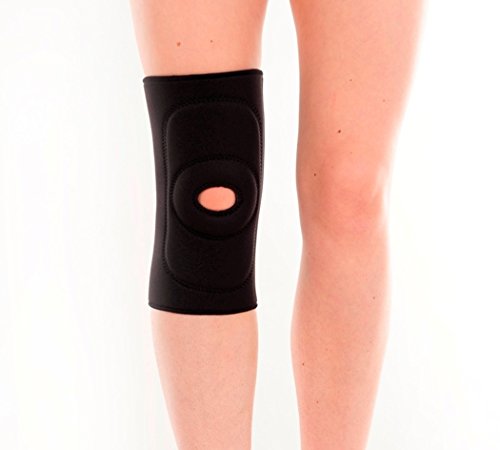 Active Orthotics TEMP REDUCED - Rodillera de neopreno negro con rótula abierta - Neopreno, Small 30-35cm circunferencia de rodilla