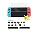 Produktbild Althemax® Staubkappen Deckel & gehärtetes Glas Set Paket HDMI USB AC Joystick SD Kopfhörer Anschlüsse Caps für Nintendo Switch