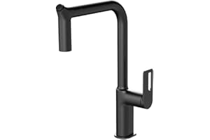 INEX EUROPA KED88588BLK Metaliczny wymienny kran z czarnym wykończeniem do zlewozmywaka kuchennego Model KED88588BLK, z pojedynczym uchwytem i zaworem ceramicznym