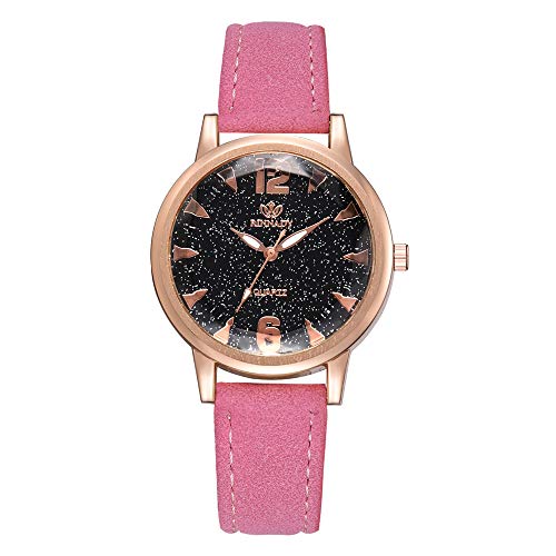 Preisvergleich Produktbild Luckhome Damen Armbanduhr Analog Quarz Luxus Temperament Dame Unregelmäßige Spiegel Leder Gürtel Uhr Analoge Quarzuhr Irregular Mirror Belt Watch Analoguhr Für(Rosa)
