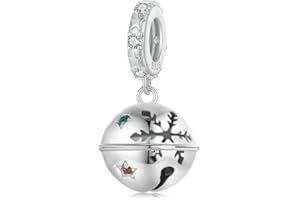 Weihnachtselch Anhänger für Pandora Armband, 925 Sterling Silber Herz Schneeflocken Charm Perlen Anhänger, Weihnachtsschmuck Geschenk für Mama