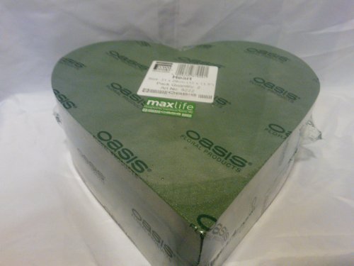 Oasis Blumen Steck Schaum Pack Mit 2 Stück Herzform 30.5cm