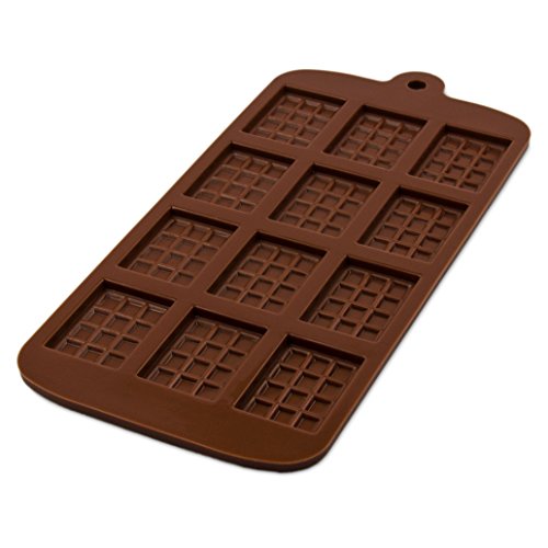 Silikonform mit Schokotafeln für Schokolade, Pralinen, Eiswürfel, Süßigkeiten, Party, Dekoration, Kinder – Geburtstag, Geschenk – Idee, backen, Farbe: Braun - 2
