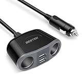 【2 mechero coche, salida DC 12v o 24v, 150w】los le permiten suministrar a 2 dispositivos al mismo tiempo en su automóvil, camión o bote. Compatible con todo tipo de coches diferentes, la potencia de salidad total 150w. Adecuado para teléfonos inteligentes, tabletas, GPS, ventilador, cargador GSM, etc.