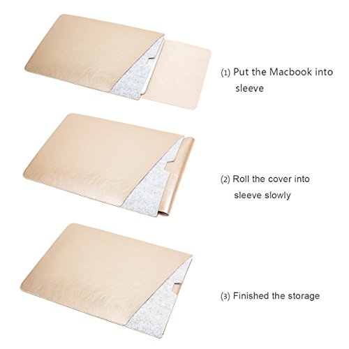 WALNEW 13 MacBook Pro 13 Zoll  A1706 A1708  Ver  ffentlicht in 2016 2017  Schutzh  lle  H  lle Sleeve Case  Cover  mit Zwei-Taschen-Design mit Gesch  