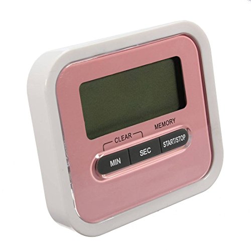Kuechentimer - TOOGOO(R)Digital grosse LCD Display Kuechentimer Kuechenuhr elektronischer Timer "Countdown" mit Magnethalter, Rosa