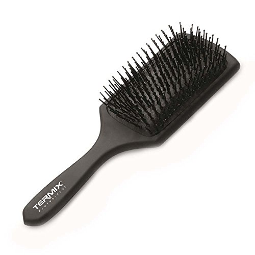 Termix Cepillo de pelo neumático para desenredar, color negro, con mango antideslizante y fibras gruesas y resistentes