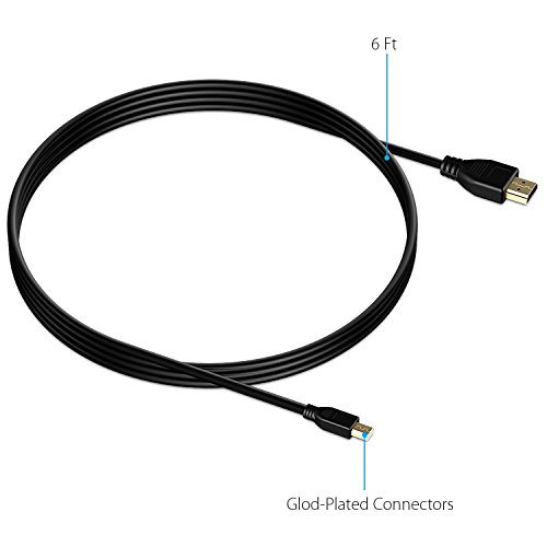 HDMI auf Micro HDMI Kabel, Rankie High-Speed Micro HDMI zu HDMI Kabel HDTV Cable Unterstützt Ethernet, 3D, 4K und Audio Return (1.8m, Schwarz) - 3