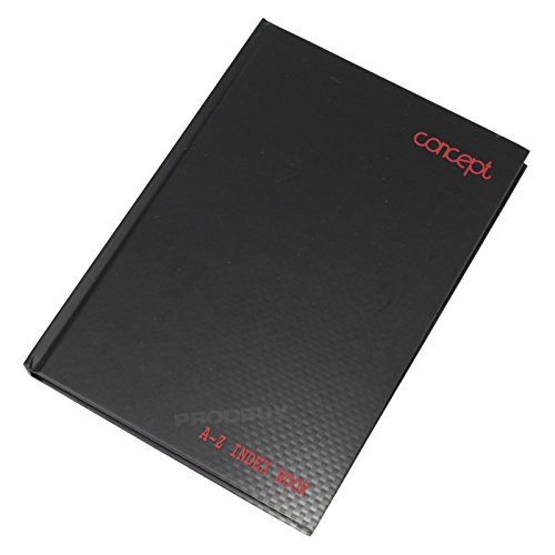 Download Concept A5 A-Z Tabbed Address Index Book Black Hardback Paper Notebook Organiser