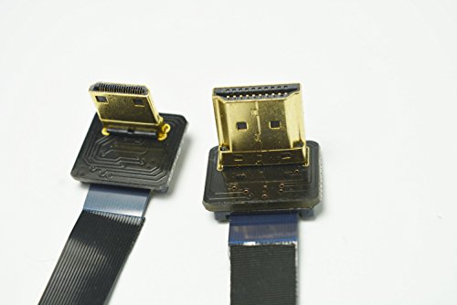 FPV HDMI Kabel Mini HDMI männliche Schnittstelle 90 Grad zum Standard HDMI Mann 90 Grad für bürstenlose Kardanische Handgriff Kardanische Drohne dsrl Kardanische Multicopter Luftbild Fotografie schwarz 60CM - 3