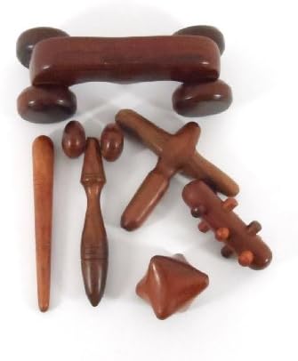 Set 6 Pcs. Reflexology Traditional Thai Massage Wooden Stick Tool Hand Head Foot Face Body Massage Tool Massager Red Wood #3