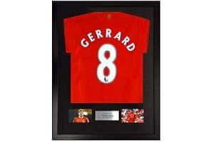 The Readymade Framing Co Frame For Any Signed Football Shirt Front or Back, Free Personalised Plaque, 600mm x 800mm, Black