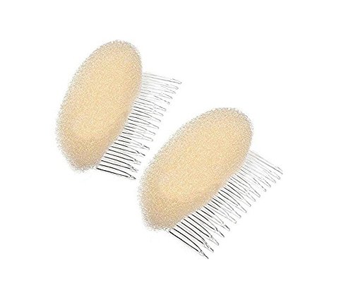Pack of 2 Women Lady Girl Hair Styling Clip Charming BUMP IT UP Volume Inserts Do Beehive Hair Styler Tool Stick Bun Maker Hair Comb Hair Accessories Hot (Beige)