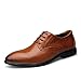 Produktbild Jingkeke Herren Classic Echtes Leder Business Oxfords Herren Lässige Formale Party Hochzeit Kleid Schuhe auffällig (Color : Braun, Größe : 45 EU)