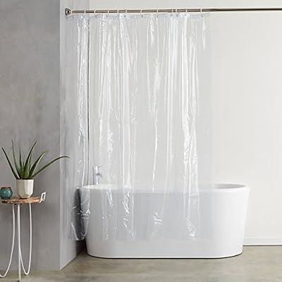 AmazonBasics Rideau de douche transparent en PVC 180 x 200 cm