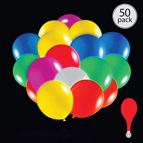 anaoo Globos LED para Fiesta Boda Cumpleaños, Navidades Cereminias, Eventos, Globos luz Luminosas de látex 50 Piezas