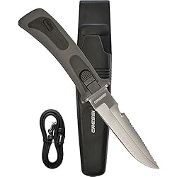 Cressi RC555000 VIGO - Cuchillo de buceo, color negro y gris