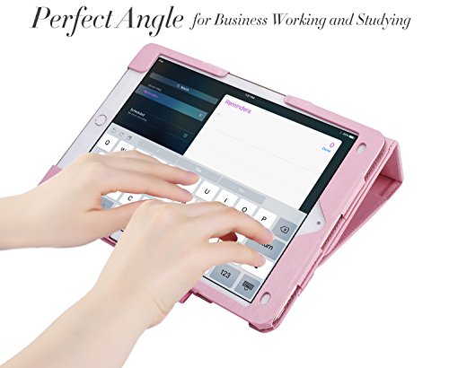 iPad Pro 9.7 Hülle,iPad Pro Hülle,iPad Pro 9.7 Case,Fyy® [Super Functional Series] Hochwertige Kunstleder Hülle mit elastitcher Handschlaufe und Halterungen für Karten, Notizen für iPad Pro 9.7, Rosa Gold (mit automatischer Schlaf/ Weck-Funktion) - 5