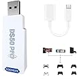 DRAGON SLAY DS50 Bluetooth Controller Converter Adapter, use PS5 / PS4 / Xbox One / S / Switch Pro controller on Windows PC, PS4, Switch or Lite Console, supports Touchpad, Gyro, Vibration