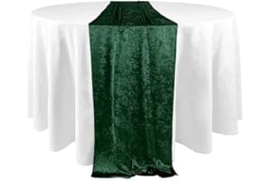Elegant Event Essentials - Crushed Velvet Party Long Table Runner - For Spring Party, Wedding, Reception, Banquet, Home Dining Space Christmas Decoration (12” x 108”/30.48 x 274.32cm) - Bottle Green