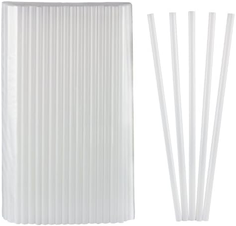 Kigima Straws, Drinking Straws Jumbo White 150 pcs Length 25cm Diameter 8mm