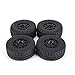 Produktbild PETUNIA 4pcs AUSTAR 110mm Rim Rubber Tires Wheel for Traxxas Slash 4X4 RC Crawler Car - Black