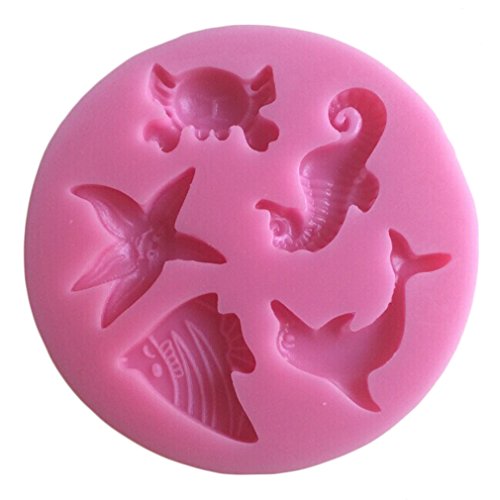LYNCH Meerestiere Series 3D-Silikon-Form-Kochgeschirr Antihaft-Fondant-Seifen-Form,Rosa - 2