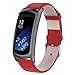 Produktbild QHJ Armband Gear Fit 2,Uhrenarmband für Samsung Gear Fit 2 Pro,Lederband mit Adapter für Samsung Gear Fit2 / Fit 2 Pro (Rot)
