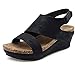 Produktbild UOWEG Wedges Sandalen für Damen Stilvolle Bequeme Plateau Wedges Open Toe verstellbare Knöchel römischen Sandalen
