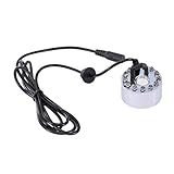 Le brumisateur ultrasonique léger coloré de 12 LED Fogger purifie l'ABS 1A / 24V extérieur d'intérieur d'étang de fontaine d'eau facile à utiliser (argent et noir)