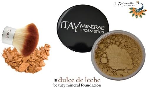 Itay Mineral Foundation Loose Powder 9gr MF-5 - DULCE DE LECHE + Cala Kabuki Bamboo Brush + Aviva Pink Eco Nail file 7.0"