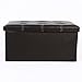 Produktbild Faltbarer Ottoman mit Aufbewahrung (schwarz, 72 * 39 * 35cm) - Elegante und bequeme Kunstlederbank