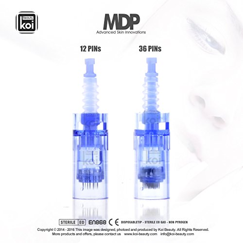 Koi Beauty 10 pcs 12 Tips Bayonet Coupling Needle Catridge for Micro Needle Derma Pen