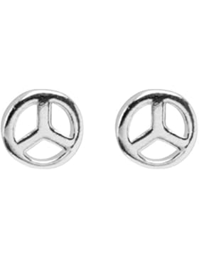 925 Sterling Silber Ohrstecker Peace Zeichen