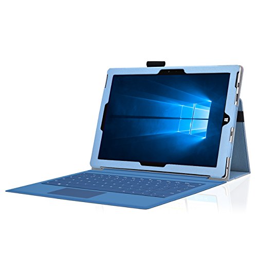 Tasche für Microsoft Surface 3 mit praktischer Stand Funktion aus robustem Kunstleder kombiniert Schutz und Design für Ihr Microsoft Surface 3 Hülle Cover Case Türkis von UC Express® - 2