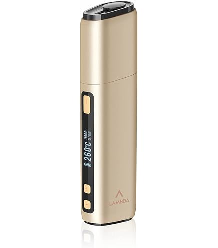 LAMBDA CC Heat-not-burn Gerät – Austauschbares Heizblatt, OLED-Display, 3200 MAh Akku (Grau)