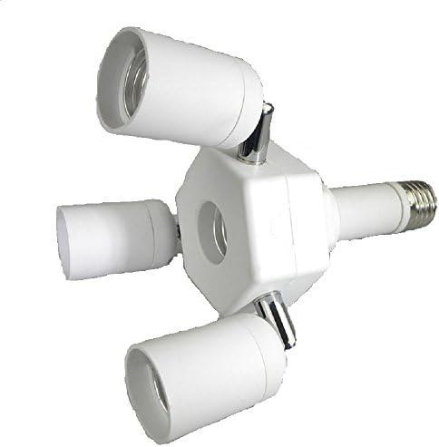 Firstmall 3 in 1E27 to 3*E27 Standard Medium Base Light Bulb Socket Horizontal Splitter Adapte White