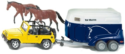 Preisvergleich Produktbild SIKU 4670 - Jeep mit Pferdeanhänger