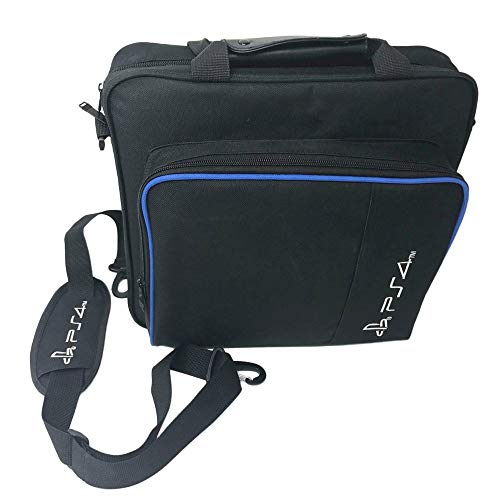Preisvergleich Produktbild Erduo Spielkonsole Aufbewahrungstasche Shock Proof Wasserdichte Reise Handtasche Schultertasche für PS4 Pro Konsole Zubehör Tragetasche - Schwarz