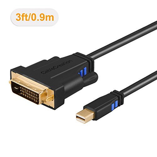 Mini DP auf DVI, cablecreation Gold Mini DisplayPort (Thunderbolt Port Kompatibel) zu DVI Kabel für Mac Book, iMac und mehr, 3 ft/0,9 m (schwarz & blau) - 2
