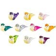 Oiseaux Décoratifs En Plumes - Lot De 12 | Décoration Extérieur Et Noël | Couleurs Variées